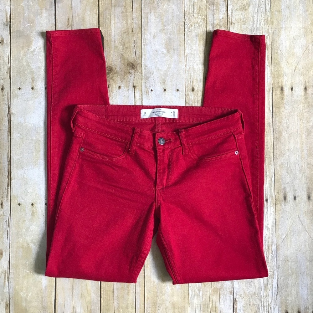 Abercrombie & Fitch | Red Ankle Skinny Jeans Size 2R